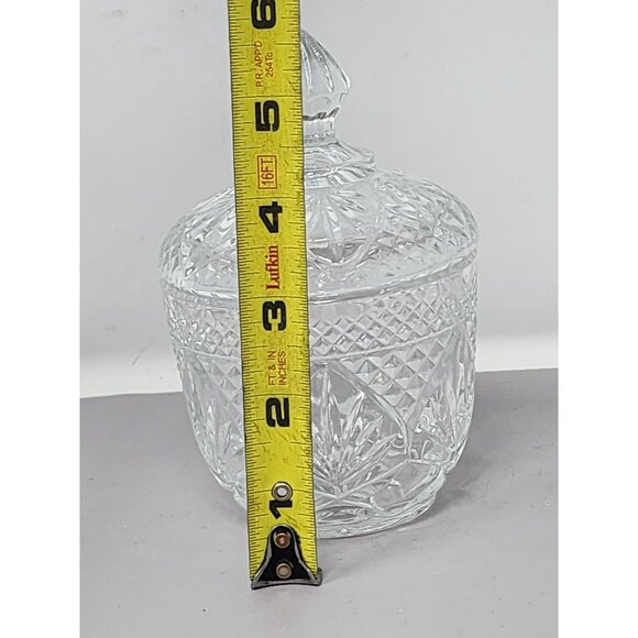 Vintage Clear Pressed‎ Glass Candy Dish With Lid Made In USA - Picture 13 of 13